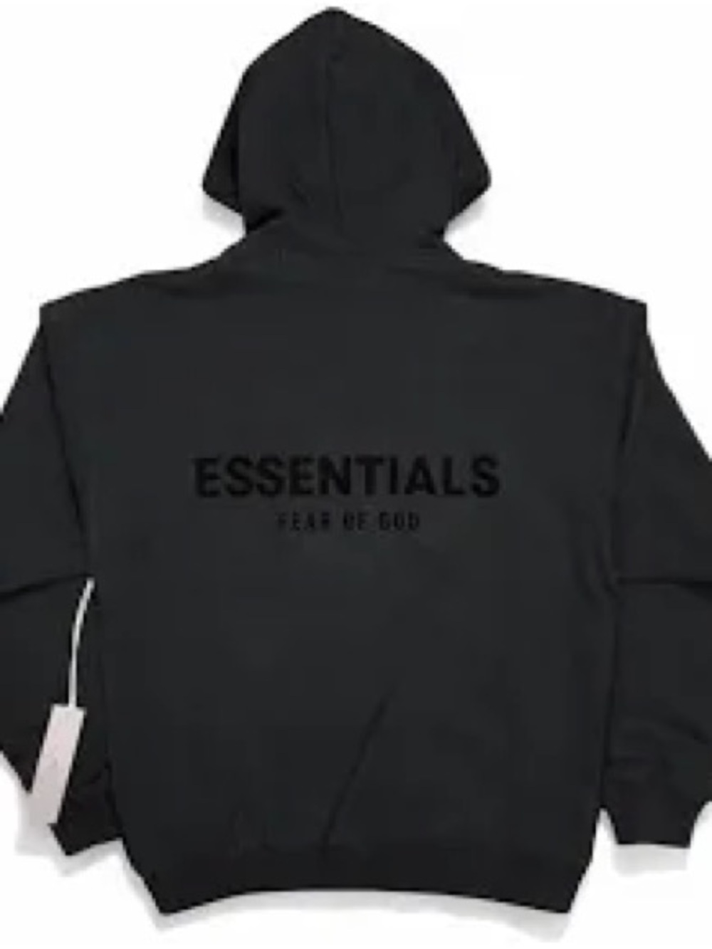 Essentials Black HoodedSweatshirt with Black Logo